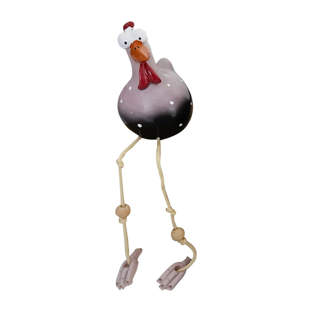 Big-eyed Chicken Creative Sculptures Craft Handicraft Long Feet Art Sculptures Waterproof Perfect Gifts for Outdoor Indoor Yard