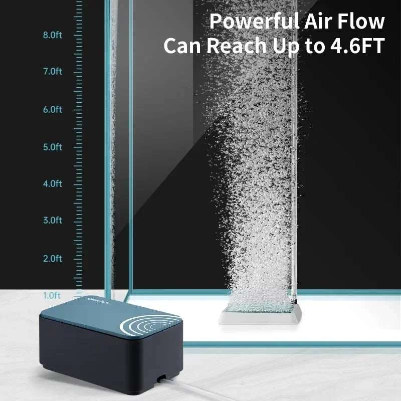 Aquarium Ultra Quiet Air Pump Adjustable Fish Tank Aerator Dual Outlet 8W 8L Per Minute Oxygen Pump for 20 to 600 Gallon Tank
