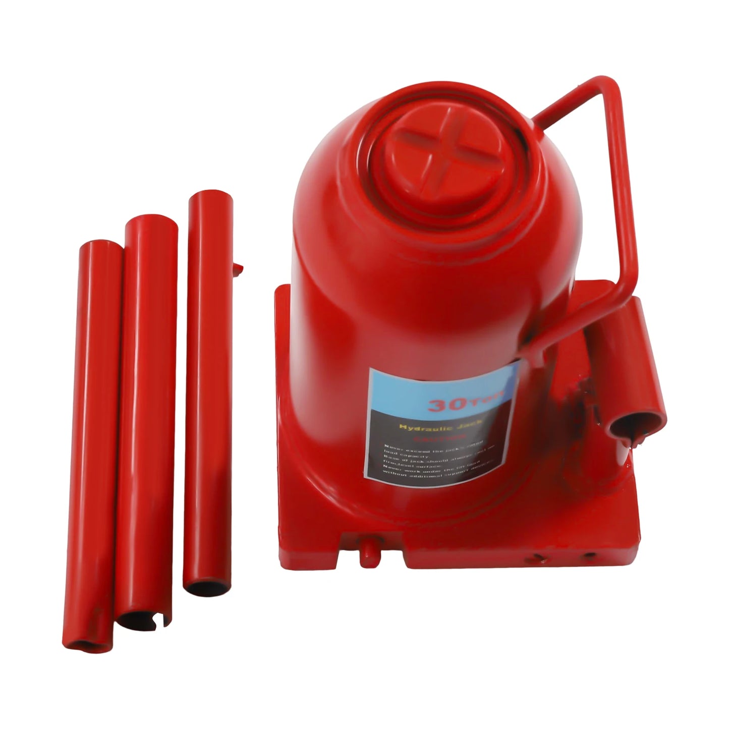 30/50 Ton Hydraulic Welded Bottle Jack Heavy Duty Stubby Low Profile with 3 Levers for Auto Truck Repair and House Lifts, Red