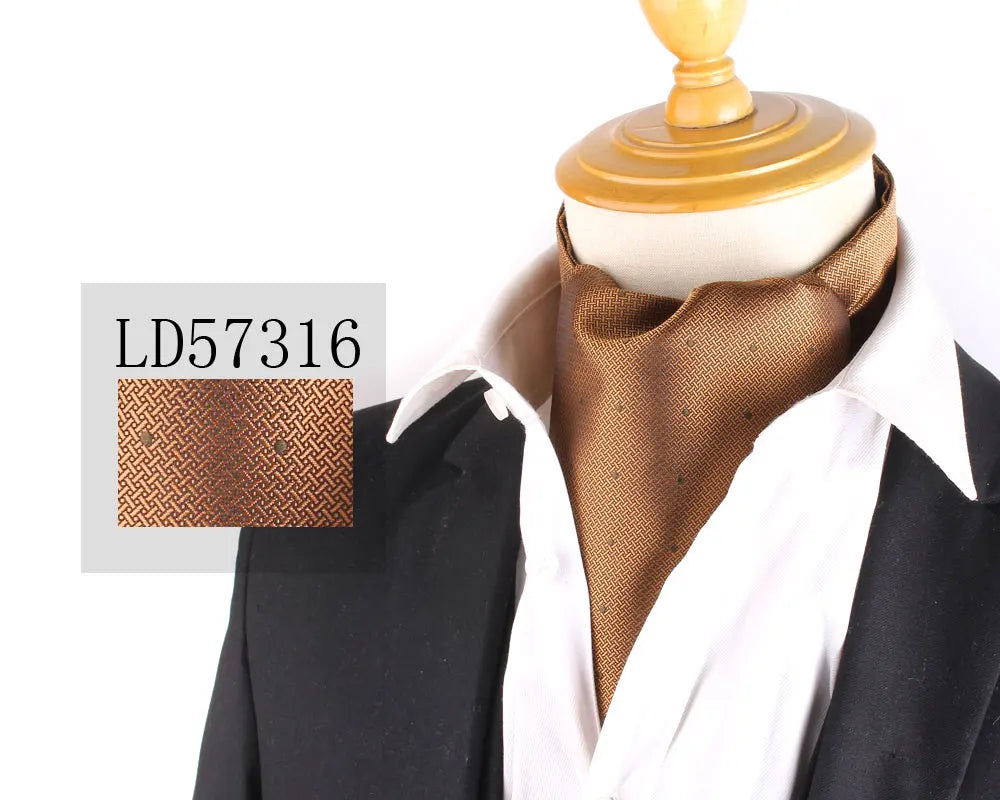 Jacquard Floral Paisley Cashew Tie Wedding Formal Cravat Ascot Scrunch Self British Gentleman Polyester Neck Tie For Men Luxury