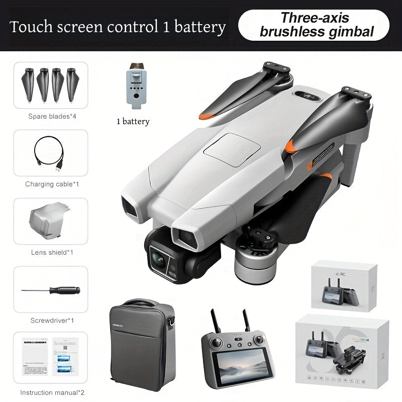 4K HD Grey Drone with 8-kilometer Digital Image Transmission, Laser Obstacle Avoidance Detection, And An English Touch Remote Controller. It Comes with An Air Drop Device for Daily Entertainment Use. It Features GPS Positioni