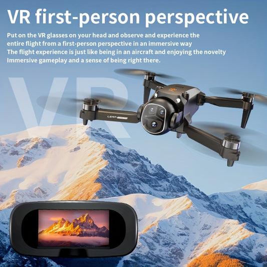 New VR Folding Drone - Equipped with Head-mounted VR Glasses, 360° Flip, 90° Adjustable Motorized Camera, Brushless Motors, Optical Flow Positioning, Altitude Hold Function, Three-speed Switching, One Button Take-off/landin