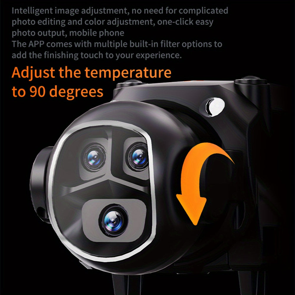 New VR Folding Drone - Equipped with Head-mounted VR Glasses, 360° Flip, 90° Adjustable Motorized Camera, Brushless Motors, Optical Flow Positioning, Altitude Hold Function, Three-speed Switching, One Button Take-off/landin