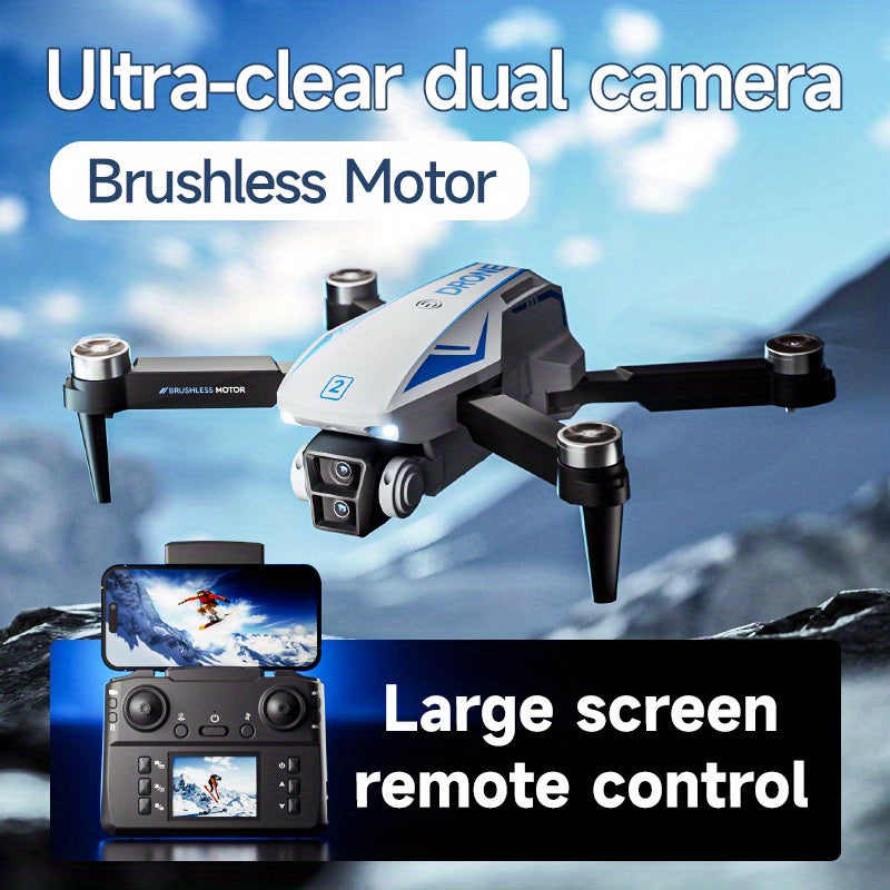 1pc Foldable FPV Drone with 4K HD Camera | Auto Follow Me & Obstacle Avoidance | Brushless Motor & Anti-Shake | Propeller Guard for Beginners | Outdoor Aerial Shooter | Ready for Gifting (Birthday/ Holiday)