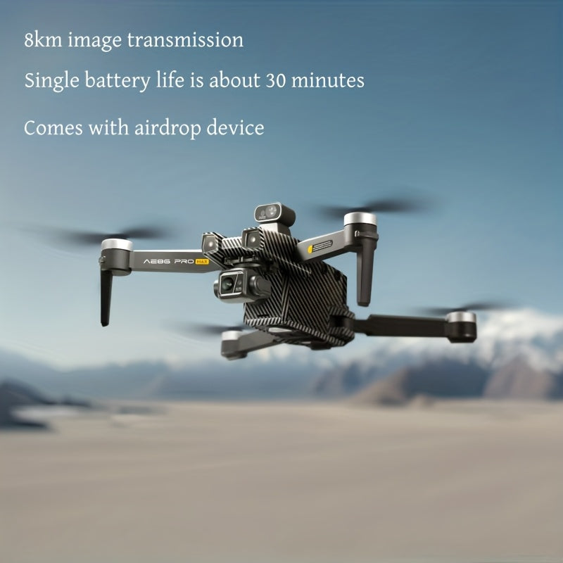 The AE86 Drone Features a 5.5-Inch English Touch Remote, an 8-Kilometer Video Transmission Range, And Can an Altitude of 800 Meters. It Includes 360-Degree Laser Obstacle Avoidance And a Built-In Air Drop Mechanism. This Dron