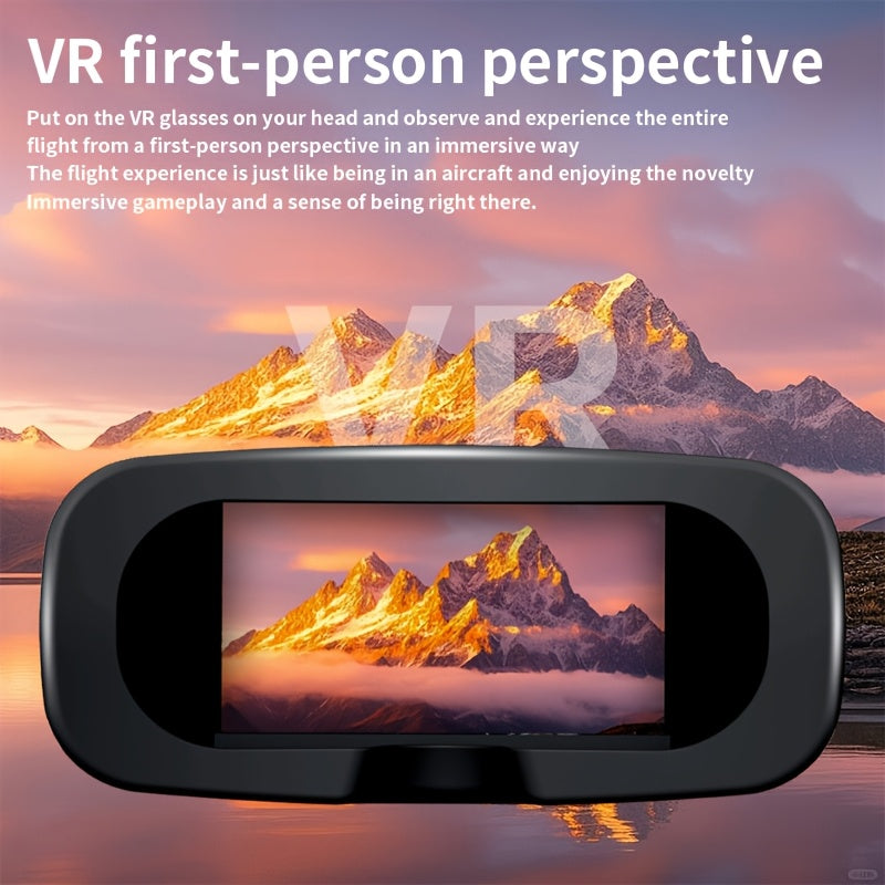 New VR Folding Drone - Equipped with Head-mounted VR Glasses, 360° Flip, 90° Adjustable Motorized Camera, Brushless Motors, Optical Flow Positioning, Altitude Hold Function, Three-speed Switching, One Button Take-off/landin