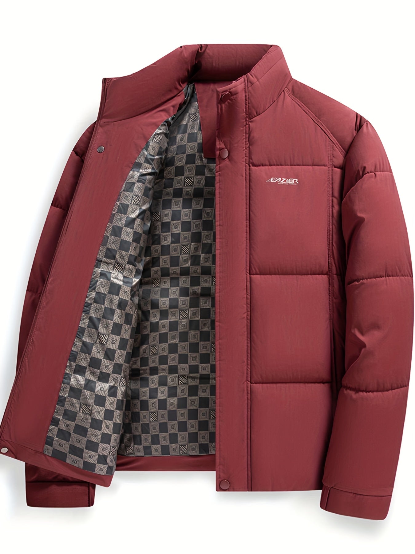 Men'S Heavyweight Winter Coat - Thermal Insulated Cold Weather Jacket with Stand Collar, Zipper Closure, Fill - Olive Green/ - Cold Weather, Thick, Outdoor Activities, Casual Outerwear, Durable Construction, Highquality Insul