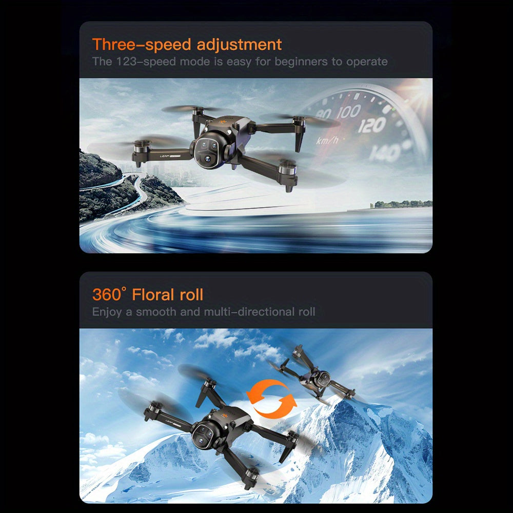 New VR Folding Drone - Equipped with Head-mounted VR Glasses, 360° Flip, 90° Adjustable Motorized Camera, Brushless Motors, Optical Flow Positioning, Altitude Hold Function, Three-speed Switching, One Button Take-off/landin