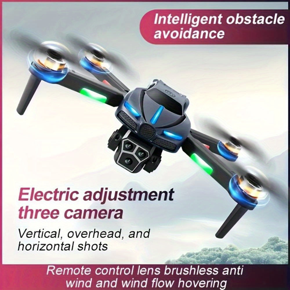 M2 Brushless Motor RC Quadcopter Drone with 3 Camera Options, Intelligent Obstacle Avoidance, LED 3 Modes, Auto Hover & GPS – Includes Carrying Case & Remote Control, Christmas Thanksgiving Gift for Adults, Drone with Camer
