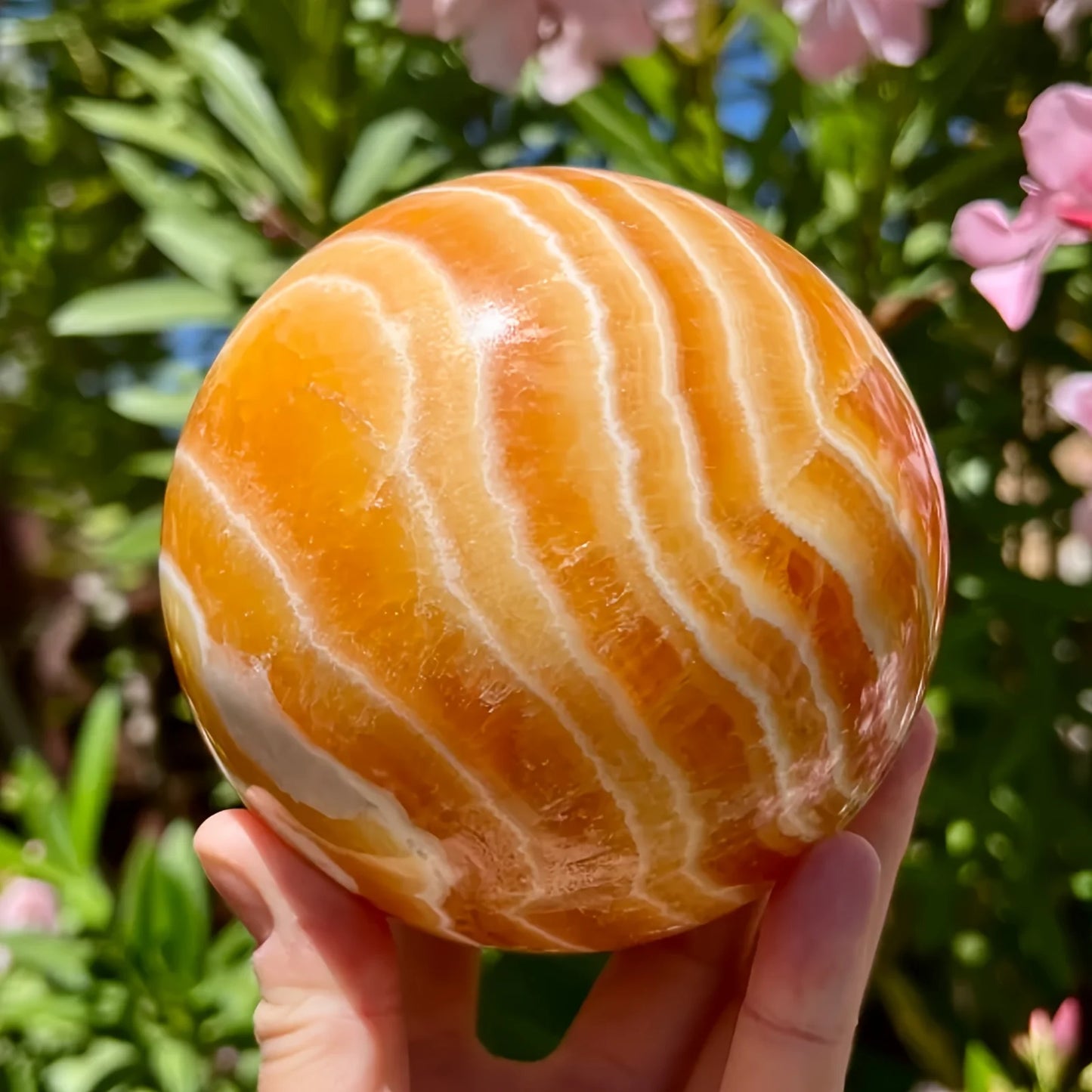1pc Orange Calcite Crystal Ball , Yellow Calcite Sphere, Accessories suitable for banquets, Holiday Party Decorations