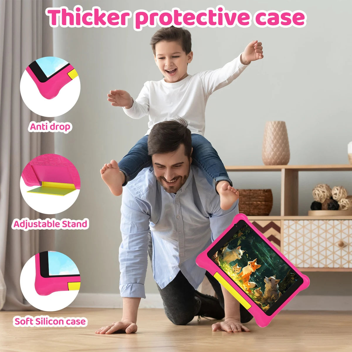 AEEZO 2025 NEW TK707 Kids Tablet 7″ Android 12 Quad Core 5GB+32GB WiFi 5000mAh Battery Dual Camera Children's Gift Kid Software