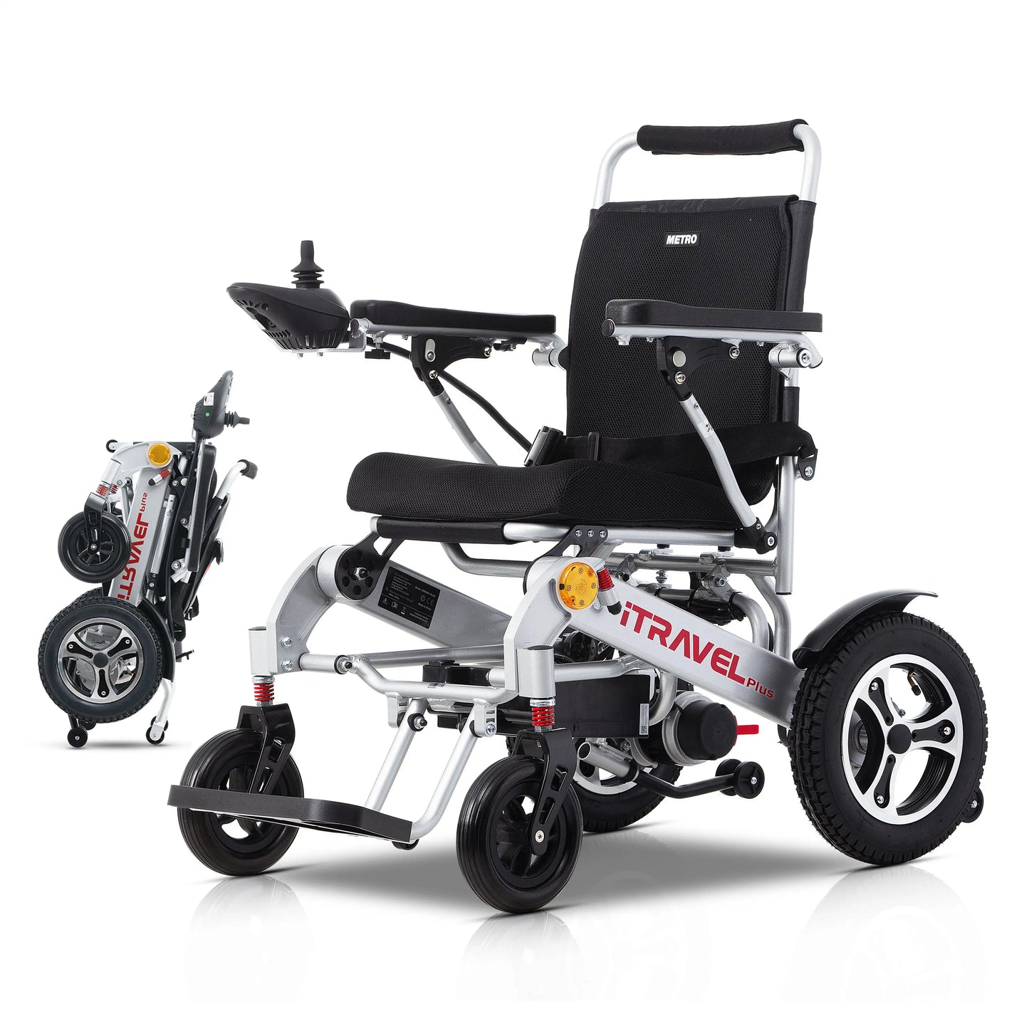 Metro Mobility Itravel Plus 8 Inch 4 Wheel Electric Wheelchair 360W Motor 24V 20Ah Battery