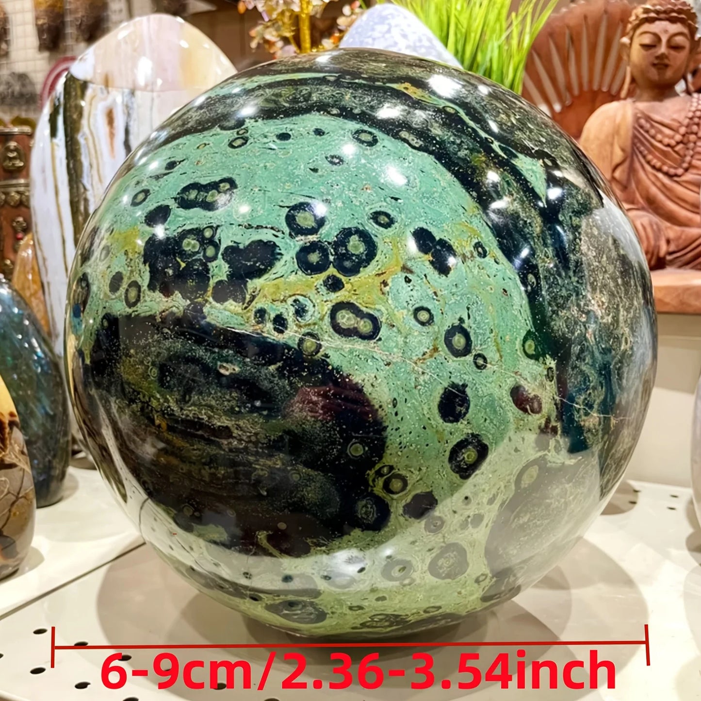 1pc Large Elegant Kambaba Jasper Sphere, Polished Stone Ball For Home Decor And Gift, Reiki Healing Gift