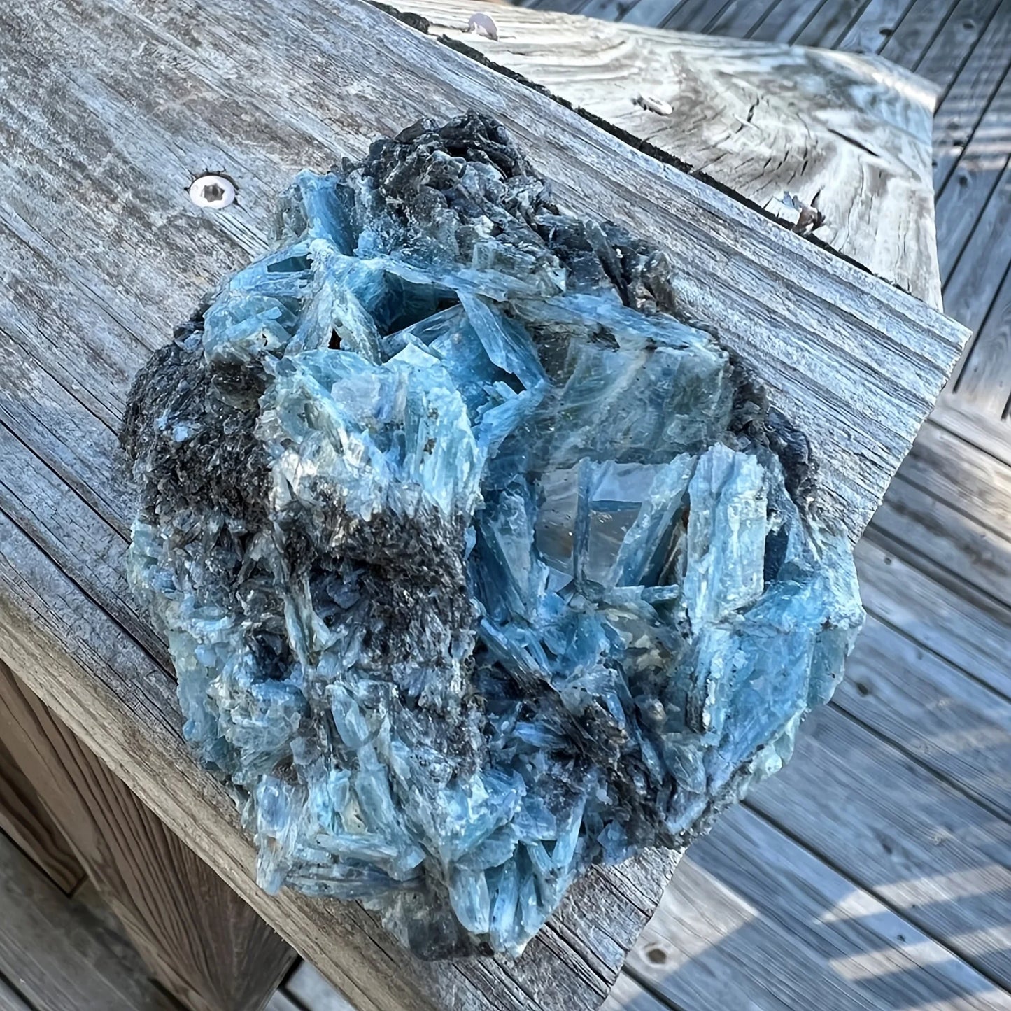1pc Radiant Blue Crystal Raw Specimen, Elegant blue Crystal ,Garden decoration and romantic gifts, family theme
