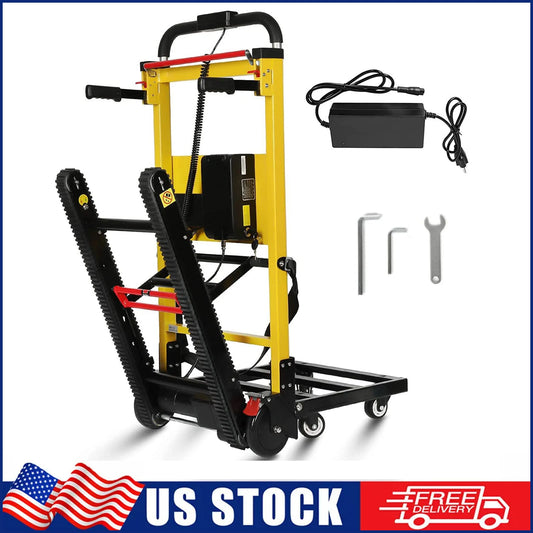 Heavy-Duty Electric Stair Climbing Hand Truck Dolly Cart 441LBS Capacity for Furniture Logistics And Warehouse Transport Yellow