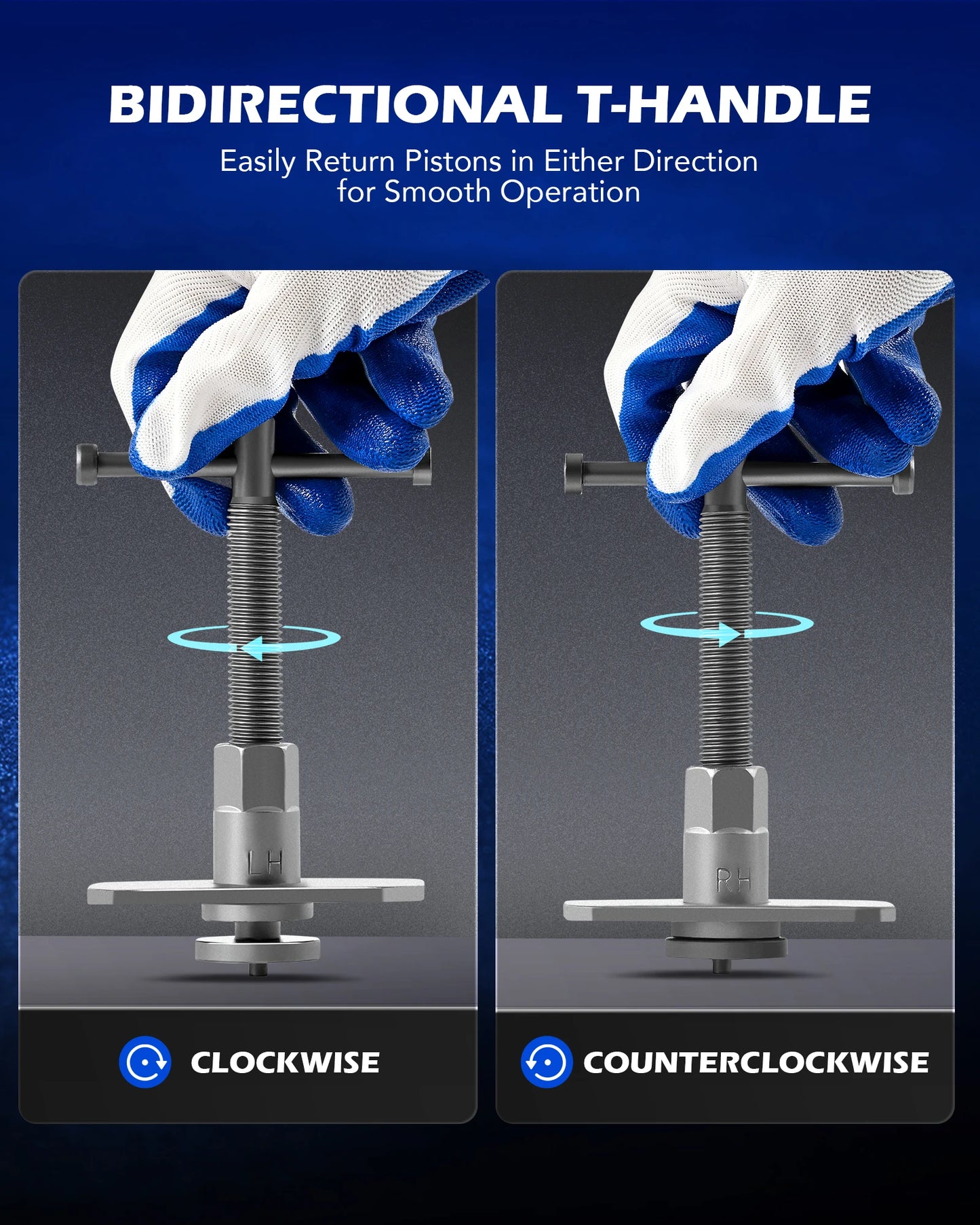 OMT 24Pcs Universal Disc Brake Caliper Tool Piston Pad Wind Back Hand Kit W/ Hooks Compressor Tool Kit Heavy Duty Wind Back Set