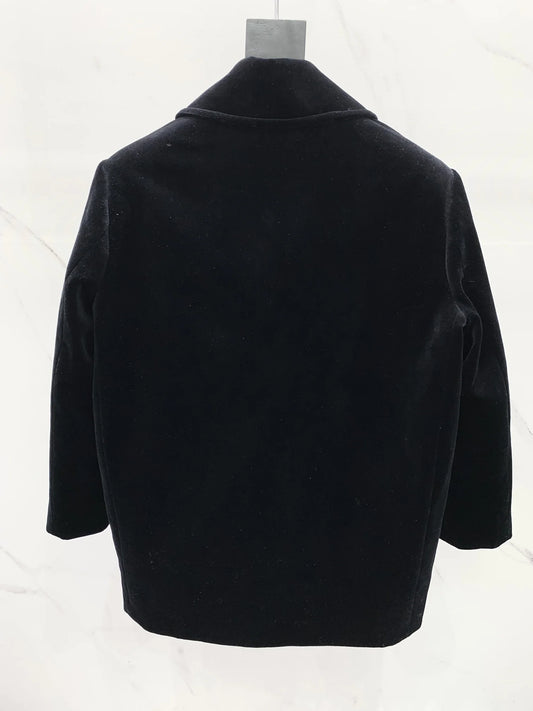 High Quality Autumn Winter Women's Oversized Casual Fashion Buttons Velvet Thermal Beading Letters  Cotton Jacket JQ088