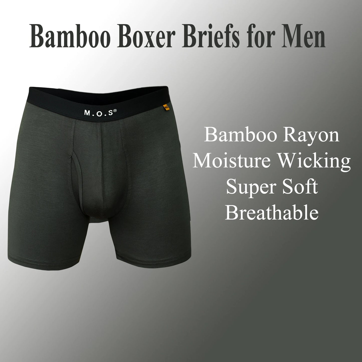 3 Pack Bamboo Boxer Briefs for Men with Pouch Breathable Short Boxer