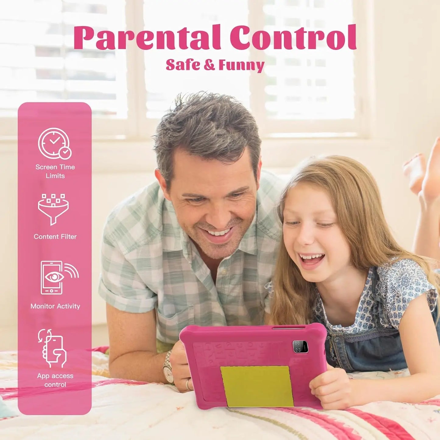 AEEZO 2025 NEW TK707 Kids Tablet 7″ Android 12 Quad Core 5GB+32GB WiFi 5000mAh Battery Dual Camera Children's Gift Kid Software