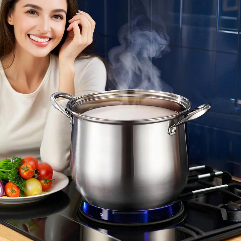 Stainless Steel Large Capacity Soup Pot Extra Height Thick