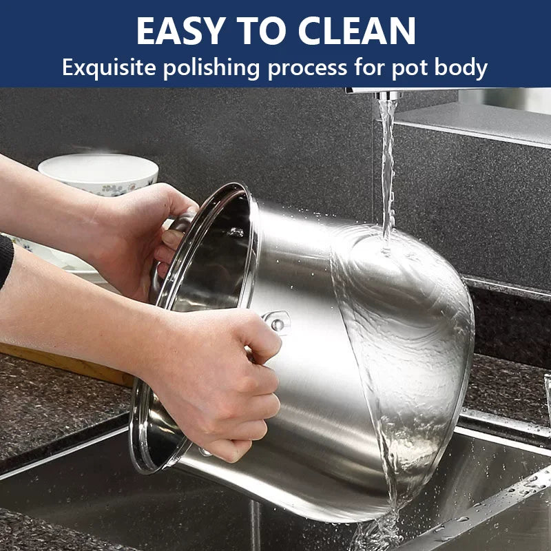 Stainless Steel Large Capacity Soup Pot Extra Height Thick