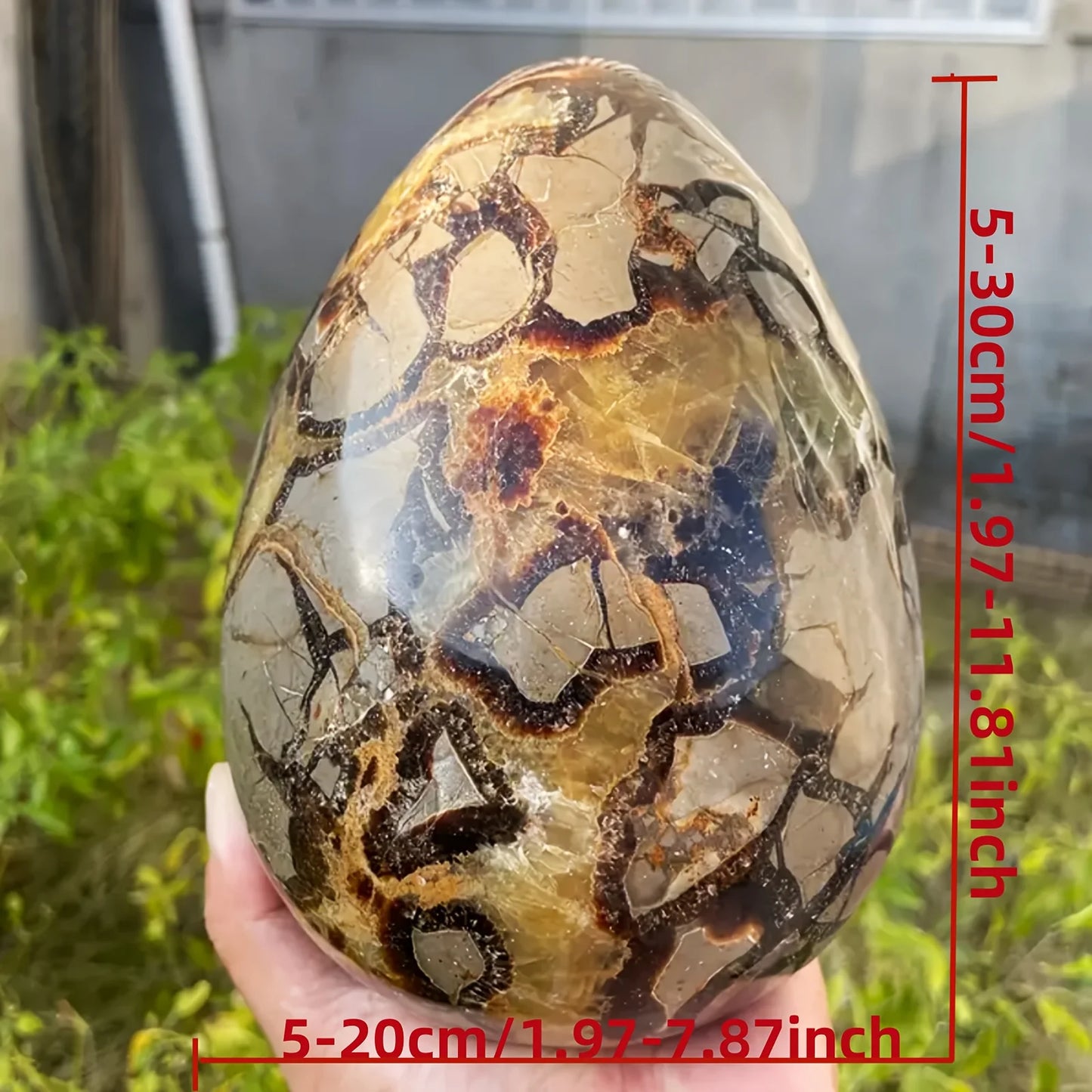 1pc Stunning Turtle Back Stone Egg Shape Dragon Crystal Crack , Home Decoration Ornament, Holiday Party Decorations, DIY