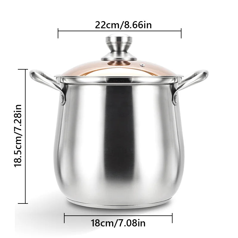 Stainless Steel Large Capacity Soup Pot Extra Height Thick