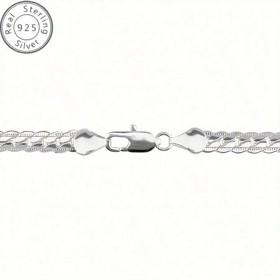 6mmDiamond Cut Miami Cuban Link Chain for Men Women 925 Sterling Silver Curb Chain Necklace，Cool Hip Hop Jewelry