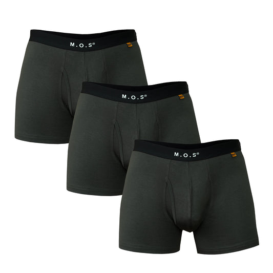 3 Pack Bamboo Boxer Briefs for Men with Pouch Breathable Short Boxer