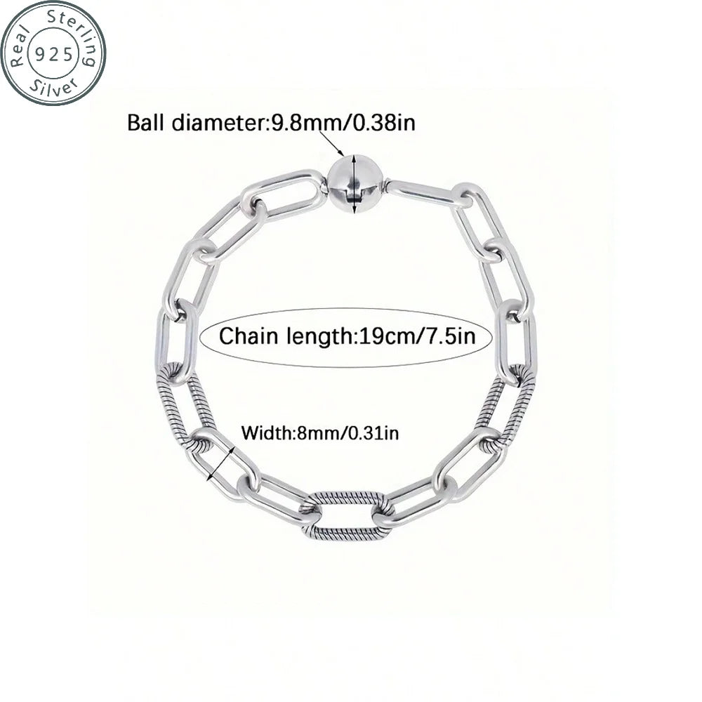 925 sterling silver Bracelet Female Jewelry for Women Fits Me Charms Beads Jewelry 19cm