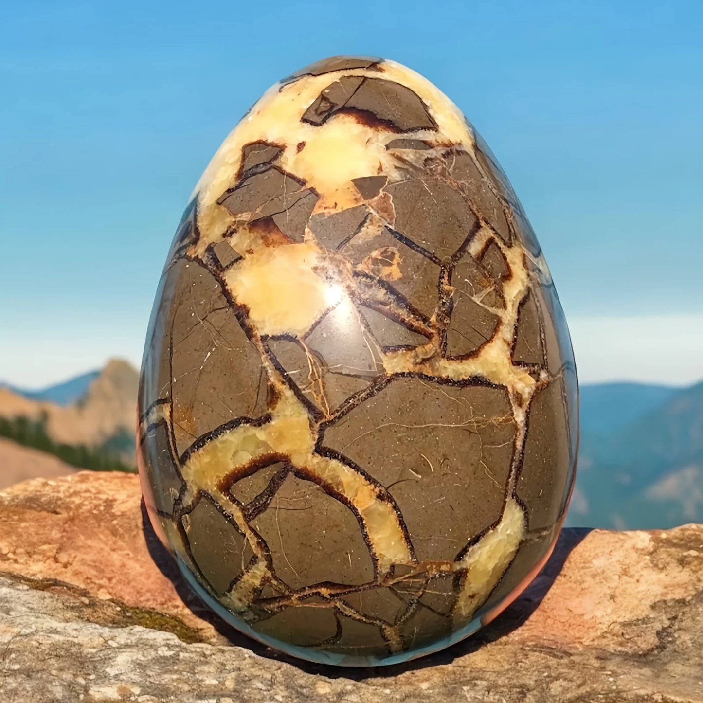 1pc Stunning Turtle Back Stone Egg Shape Dragon Crystal Crack , Home Decoration Ornament, Holiday Party Decorations, DIY