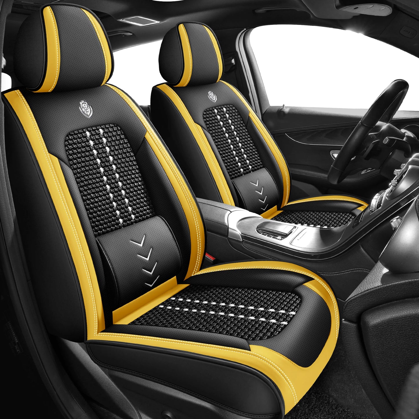 [New Arrival] Breathable Ice Silk Car Seat Covers. Upgraded Lumbar Support. Suitable for 99% of 5-seater sedans.