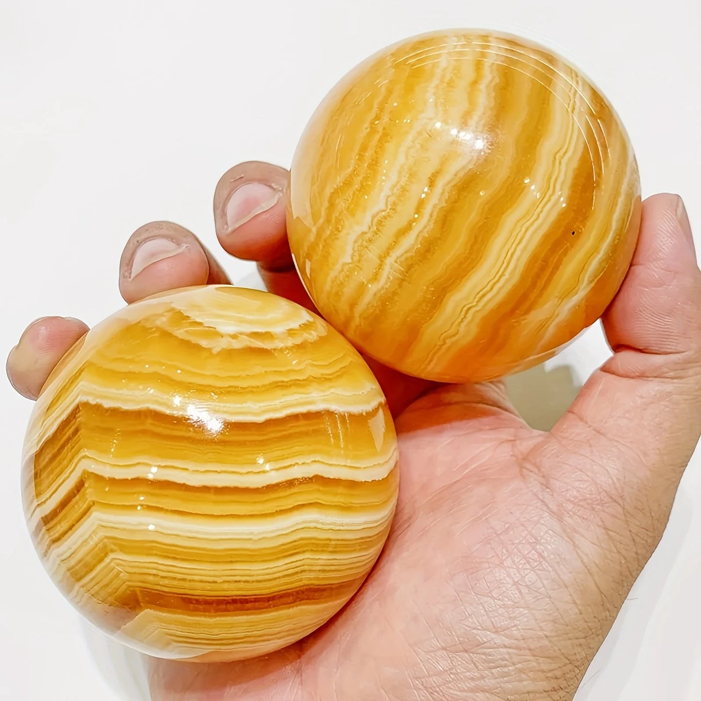 1pc Orange Calcite Crystal Ball , Yellow Calcite Sphere, Accessories suitable for banquets, Holiday Party Decorations
