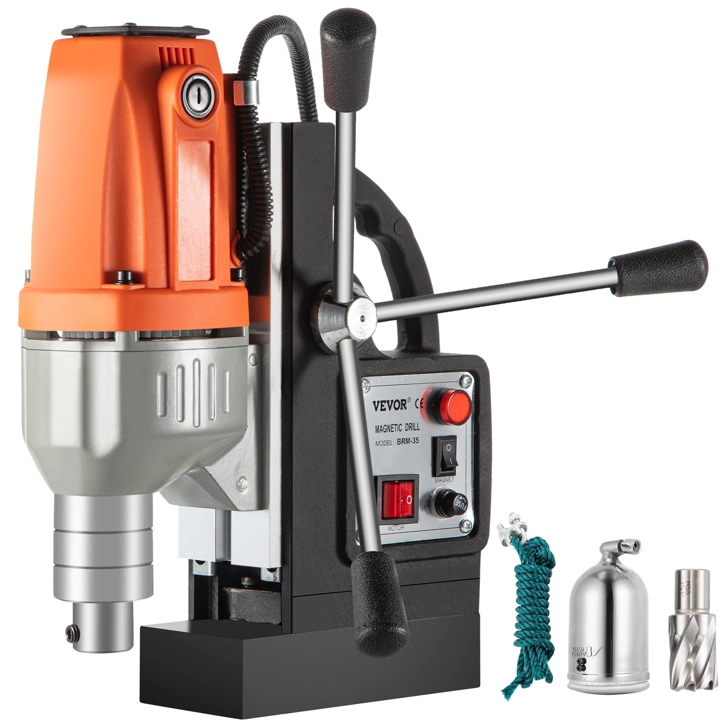 VEVOR Magnetic Drill Press 980W 1100W 1200W Electric Bench Drilling Rig Machine for Engineering Steel Structure MD40 MB23 BRM35