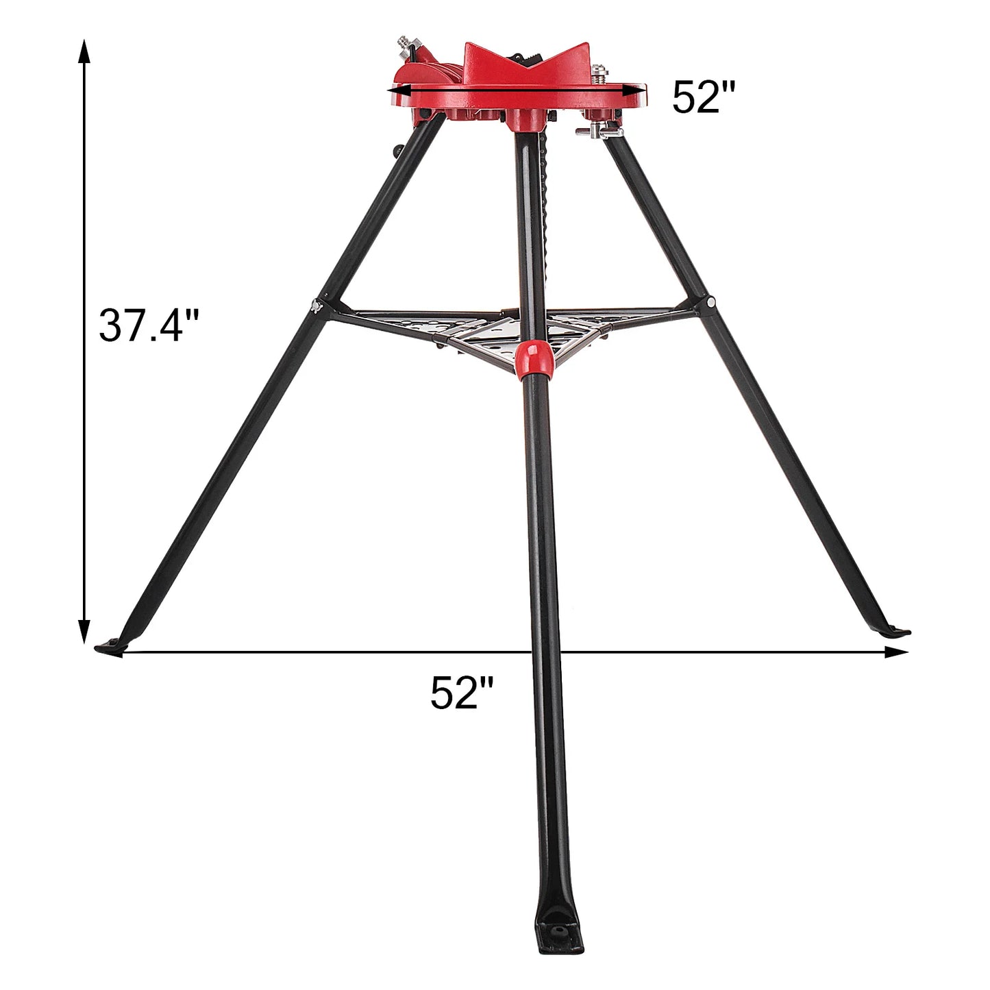 SucceBuy Tripod Pipe Chain Vise 6 Inch Capacity Foldable Steel Legs Rubber Mounts Bib Tri-Stand Bench Vice for Cutting Copper Pipes