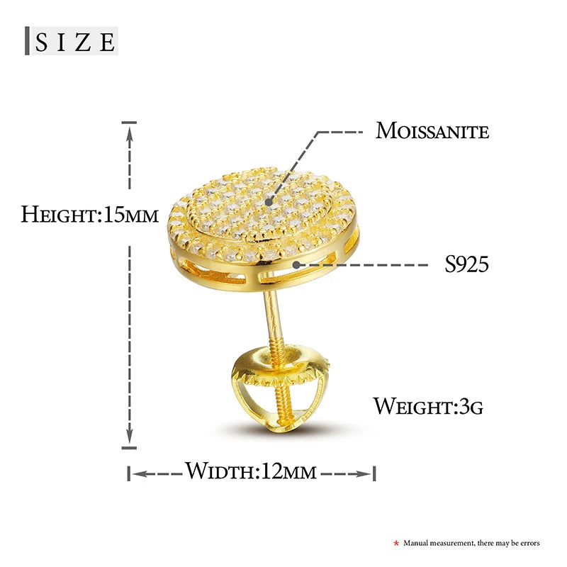 Real D Color Moissanite Stud Earrings For Women 100% 925 Sterling Silver Round Sparkling Wedding Jewelry Earrings 2021 Trend