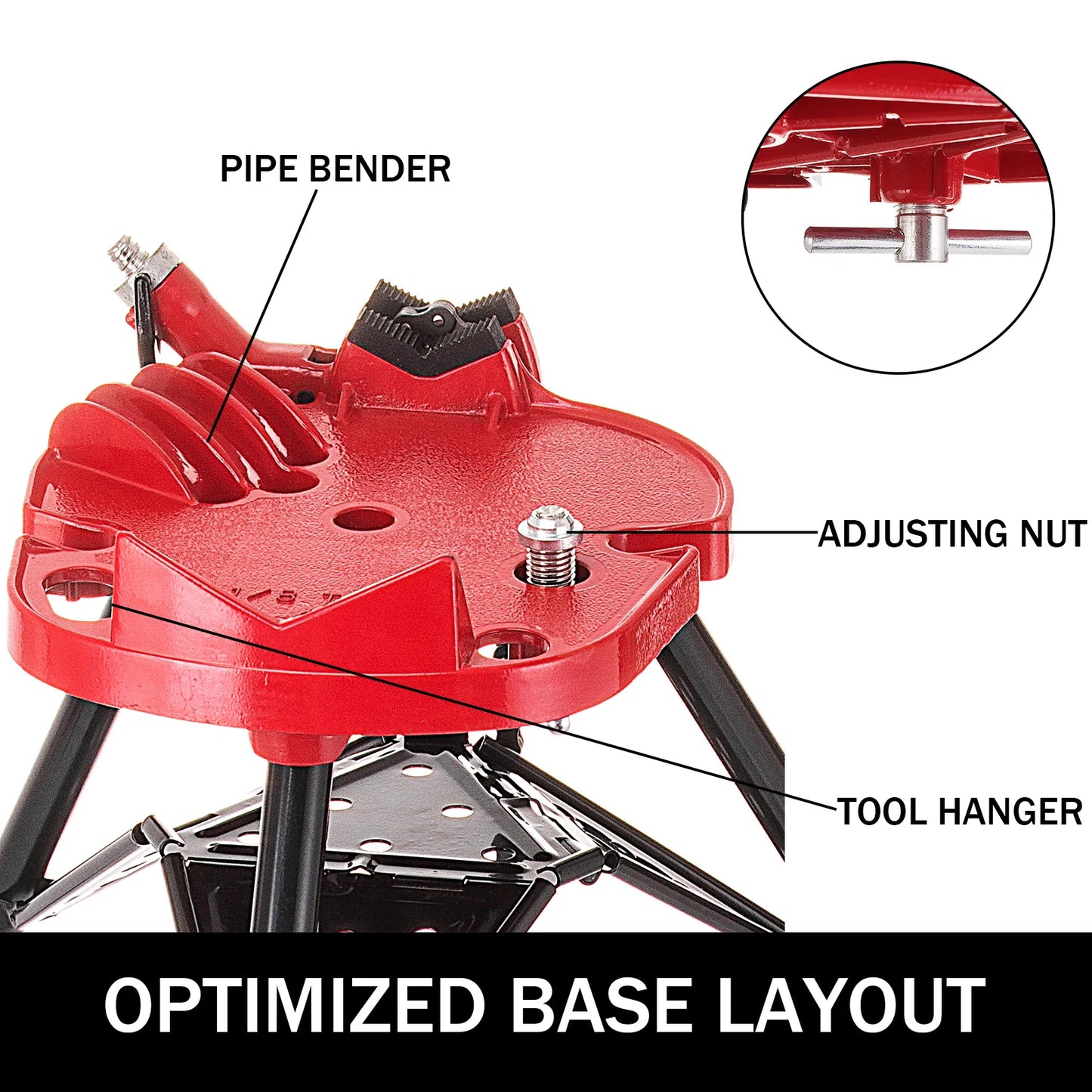 SucceBuy Tripod Pipe Chain Vise 6 Inch Capacity Foldable Steel Legs Rubber Mounts Bib Tri-Stand Bench Vice for Cutting Copper Pipes