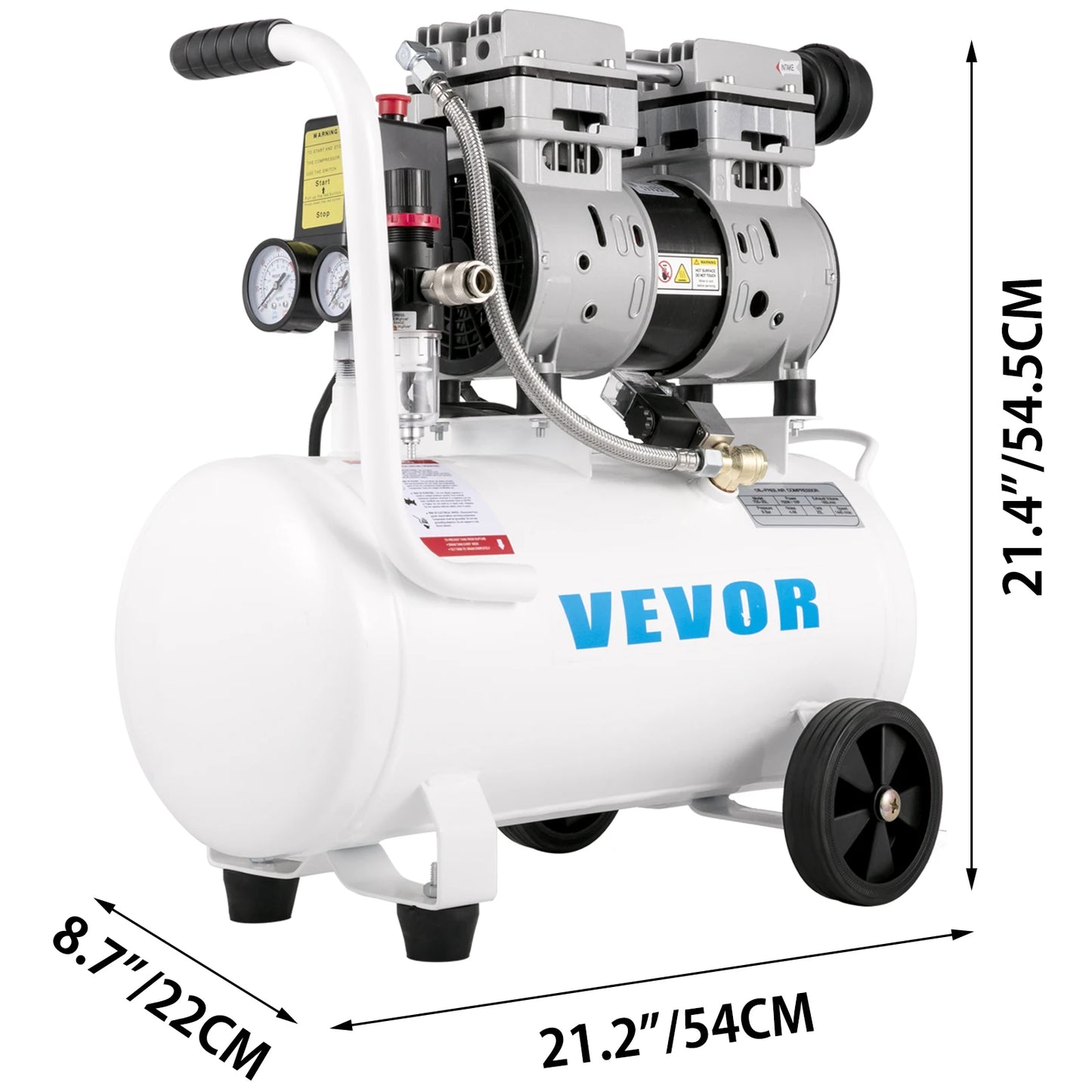 SucceBuy 25/60L Air Compressor 110V/240V Oil-Free Air Compressor 750W1 HP For Home Repair Tire Inflation Whisper Compressor