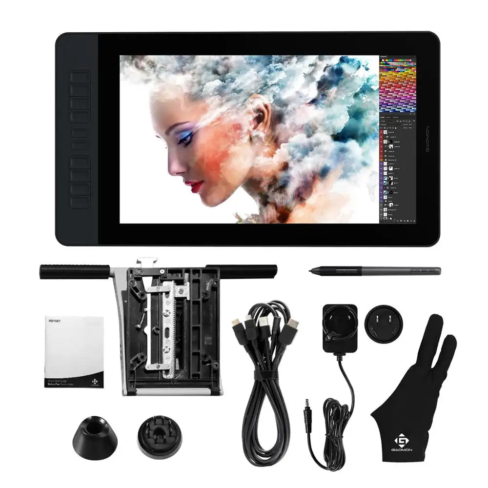 GAOMON PD1561 Graphics Tablet Monitor IPS HD Drawing Display Anti-glare 15.6 Inch Screen 72% NTSC Gamut Best For Beginner