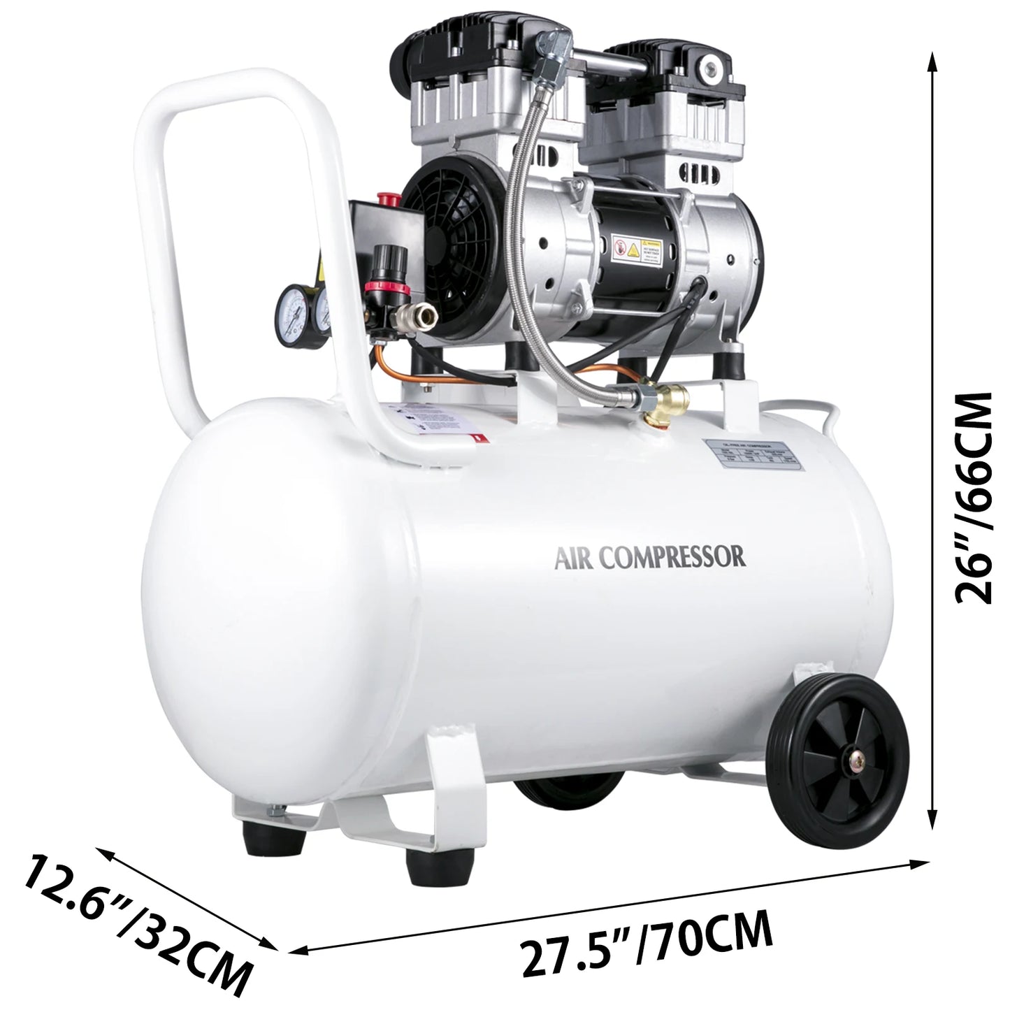 SucceBuy 25/60L Air Compressor 110V/240V Oil-Free Air Compressor 750W1 HP For Home Repair Tire Inflation Whisper Compressor