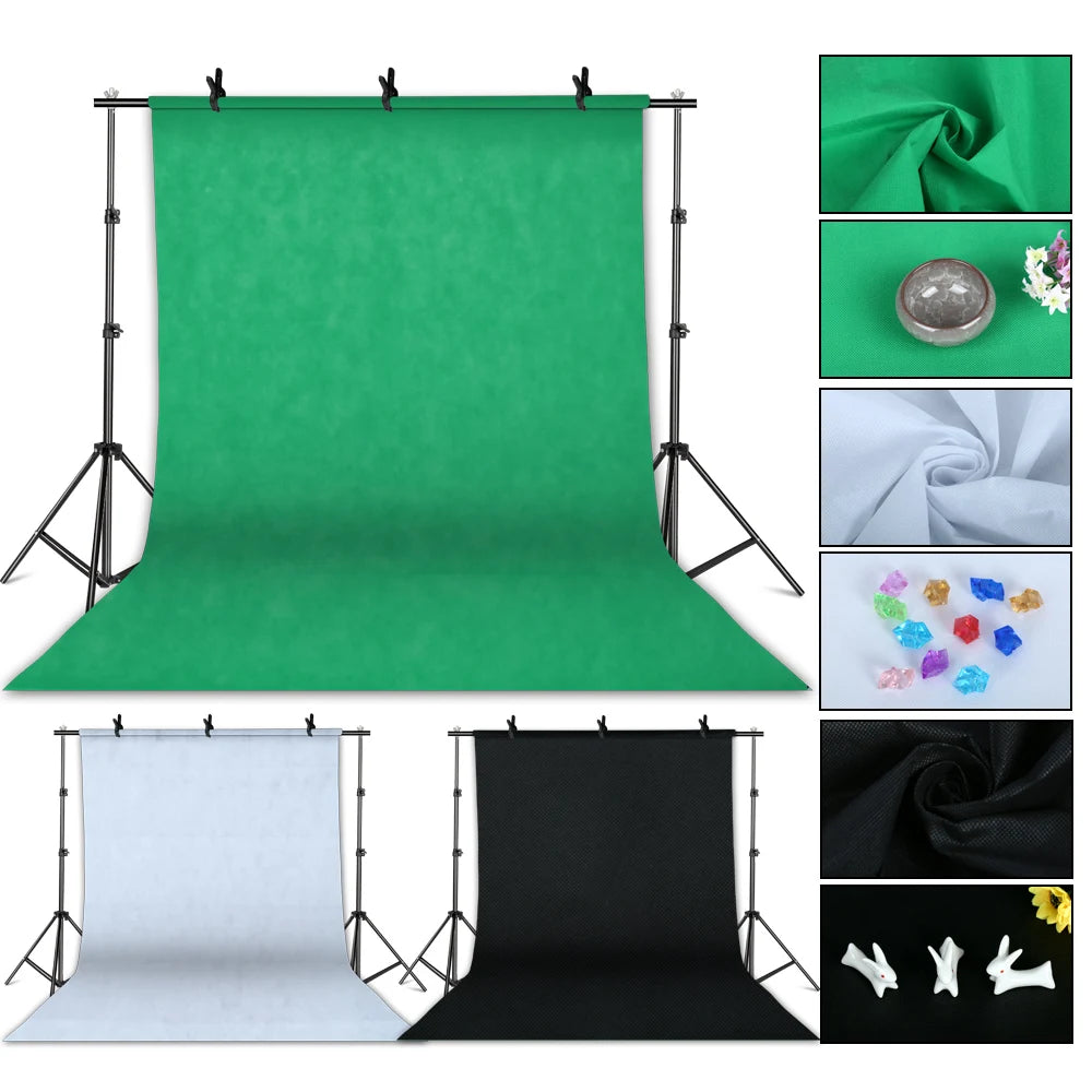 Photography Softbox Lighting Kit With Background Frame Tripod Stand Reflector Board And Umbrellas