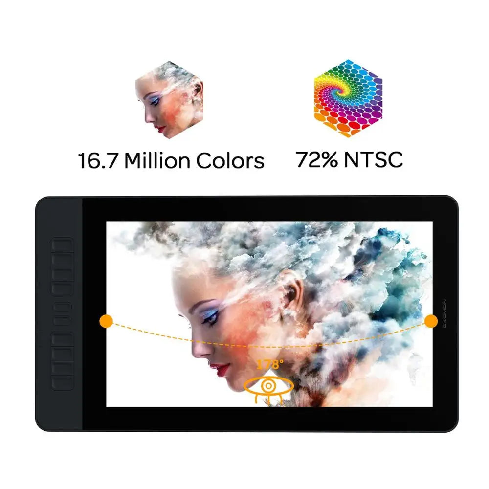 GAOMON PD1561 Graphics Tablet Monitor IPS HD Drawing Display Anti-glare 15.6 Inch Screen 72% NTSC Gamut Best For Beginner