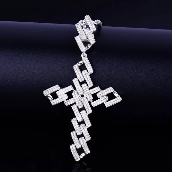 Cross Pendant Gold Color Plated AAA Cubic Zircon Men's Hip Hop Rock Jewelry