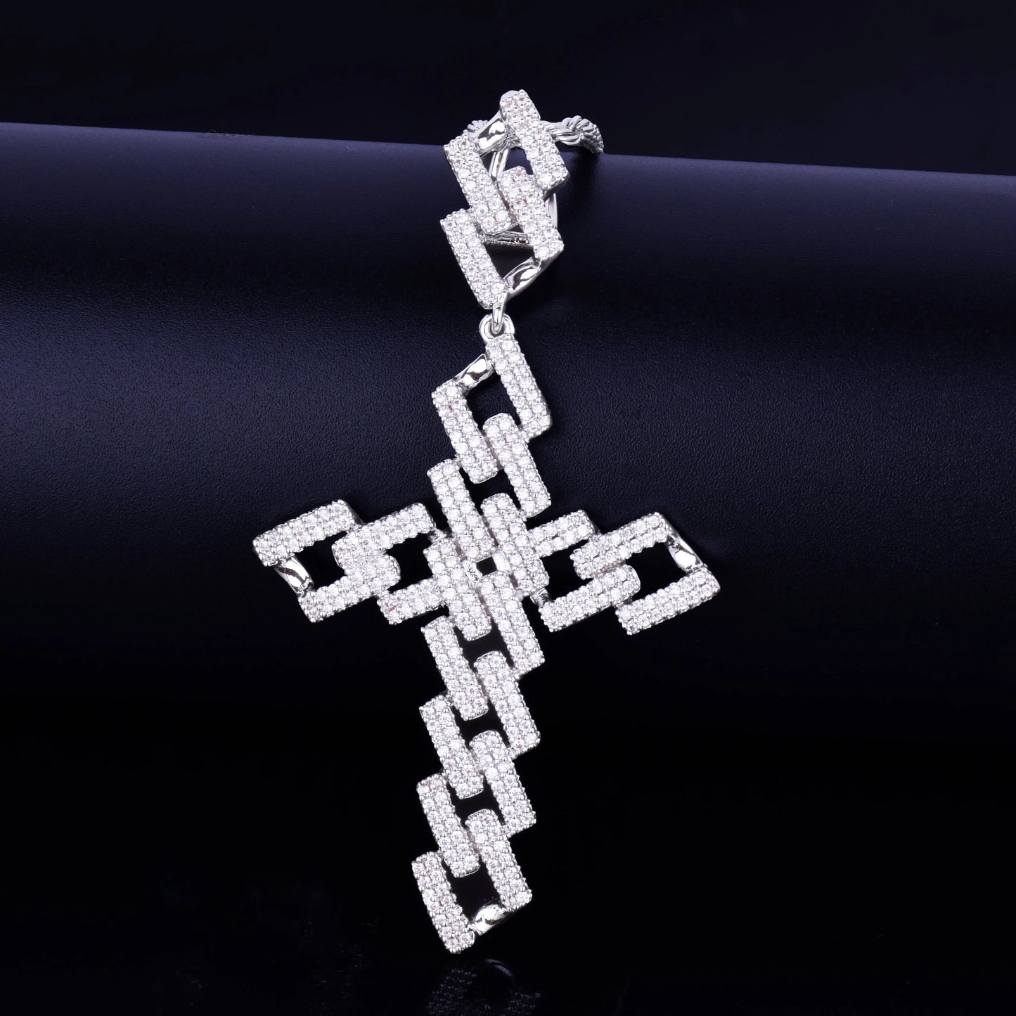 Cross Pendant Gold Color Plated AAA Cubic Zircon Men's Hip Hop Rock Jewelry