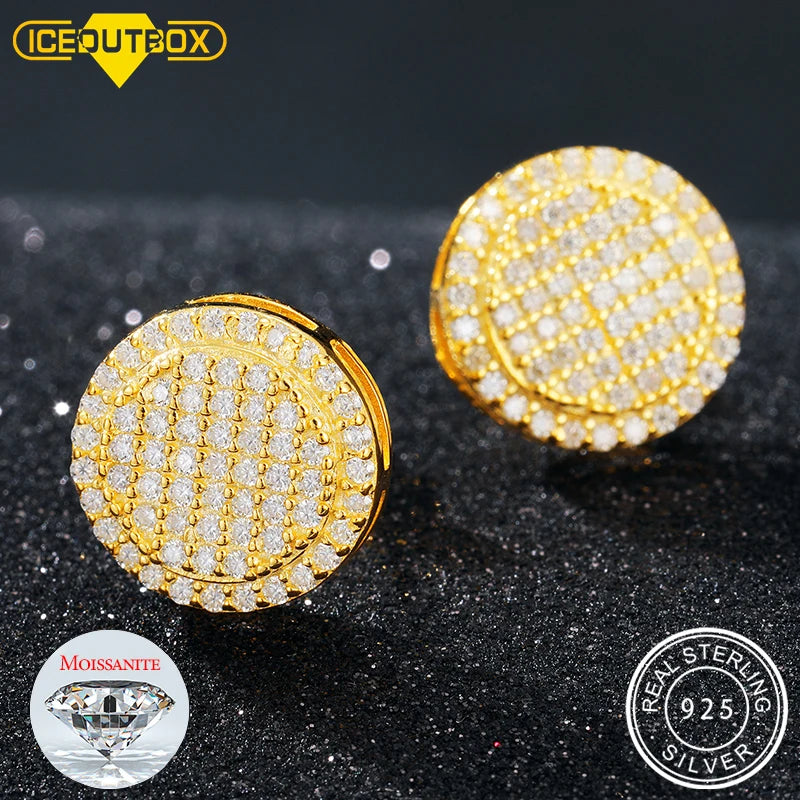 Real D Color Moissanite Stud Earrings For Women 100% 925 Sterling Silver Round Sparkling Wedding Jewelry Earrings 2021 Trend