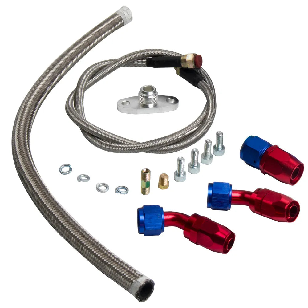 Universal Oil Line Kit Turbo T04E .57 A/R oil Cold Turbocharger 1.5-2.5L engine