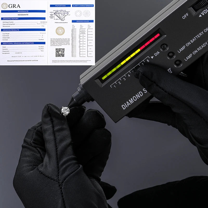 Top Quality 6mm 0.8CT Moissanite Earrings For Women 14K Gold Plated 925 Sterling Silver Earrings