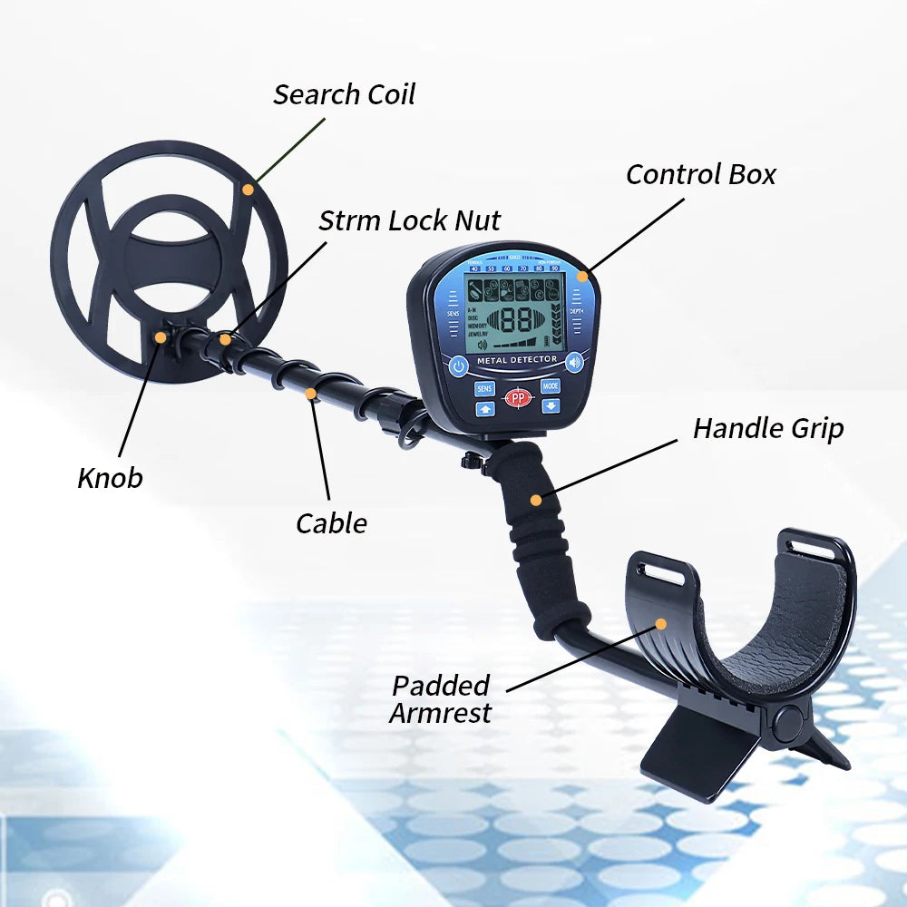 Professional high-sensitivity metal detector, underground treasure gold metal detector with LCD target identification