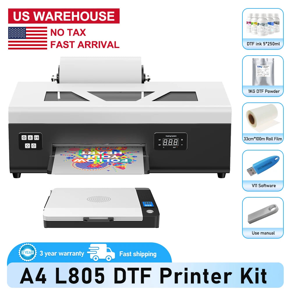A3 DTF Printer/A3 XP600 DTF Printer/A4 L805 DTF Printer Printing Machine For T-shirt For Metal Wooden Direct Transfer Printer