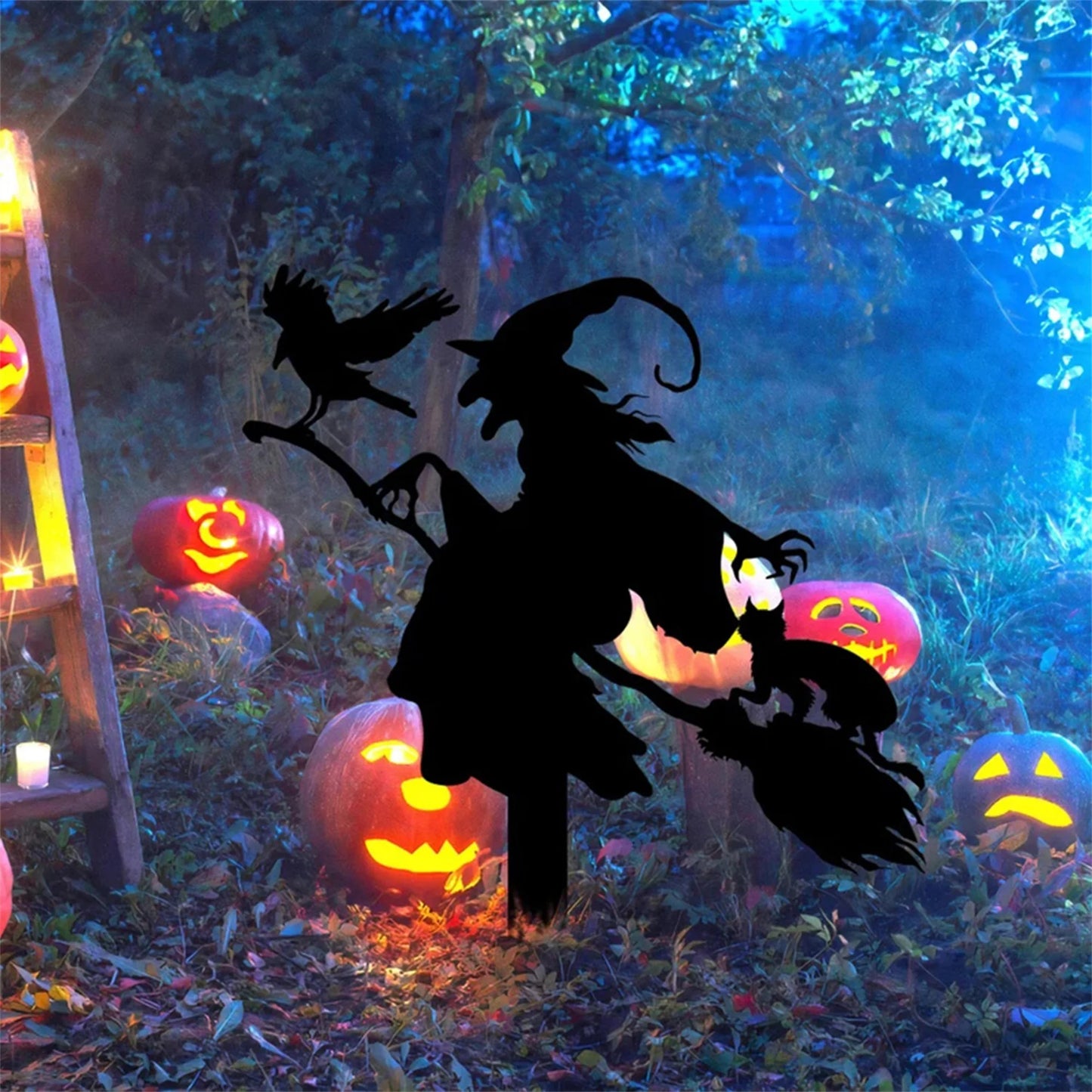 Spooky Halloween Ghost Pumpkin Decorative Stakes Outdoor Garden Yard Decorations for Lawn Pathway Walkway